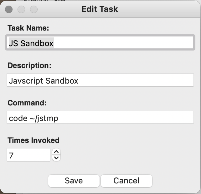 PyDevMgr Task Editor Screen